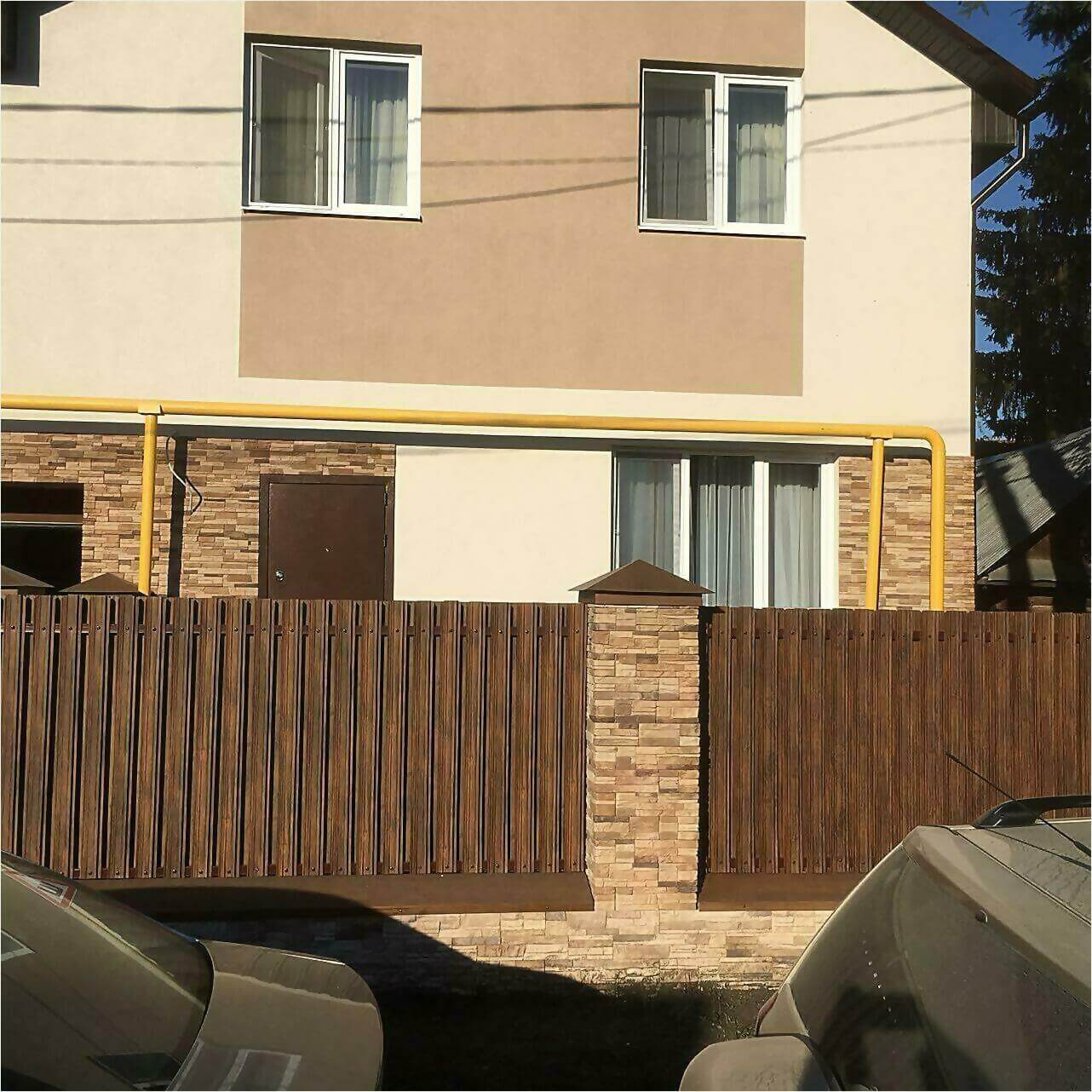 забор из штакетника 70м каштан фото1 в Брянске