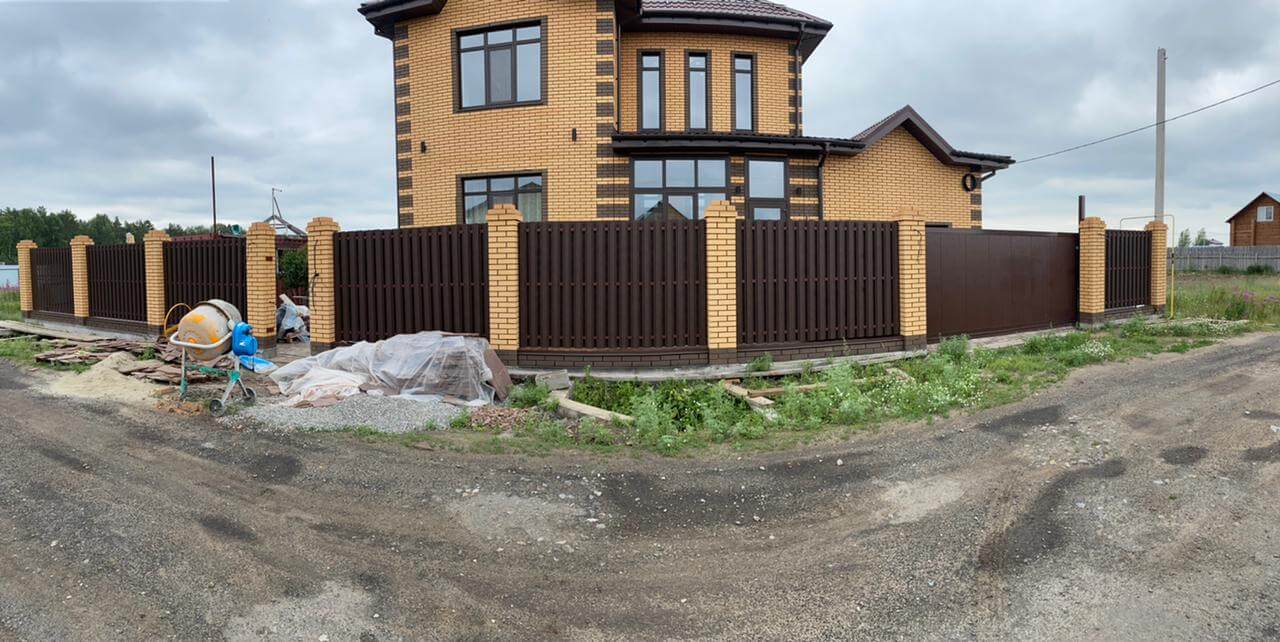 забор из штакетника Шоколад двухсторонний фото1 в Брянске