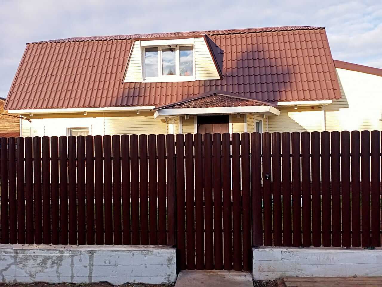 забор из штакетника шоколад фото4 в Брянске