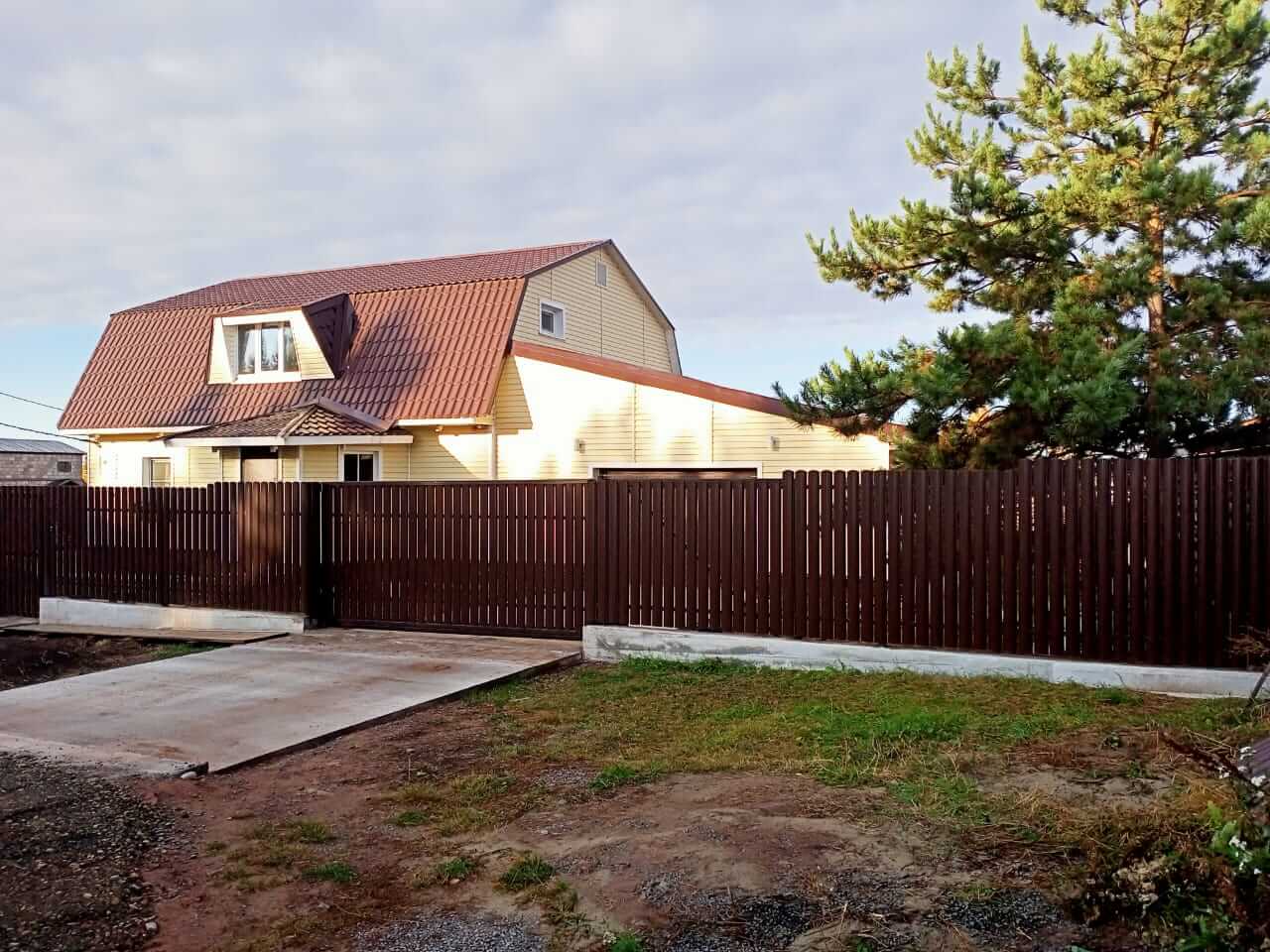 забор из штакетника шоколад фото2 в Брянске