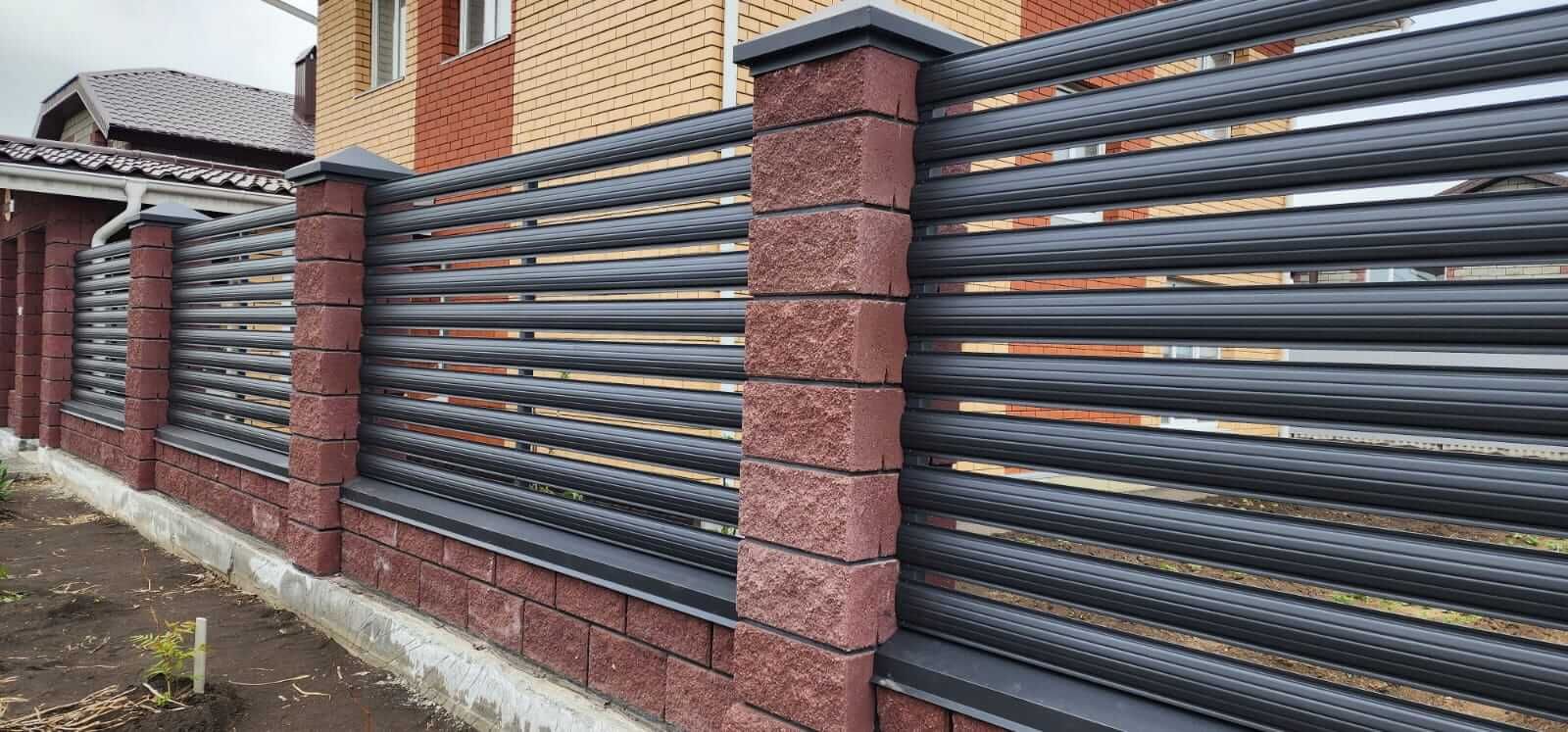 Забор-ранчо из штакетника 21м RAL7024/7024 Серый Графит МАТТЕ двусторонний в Брянске
