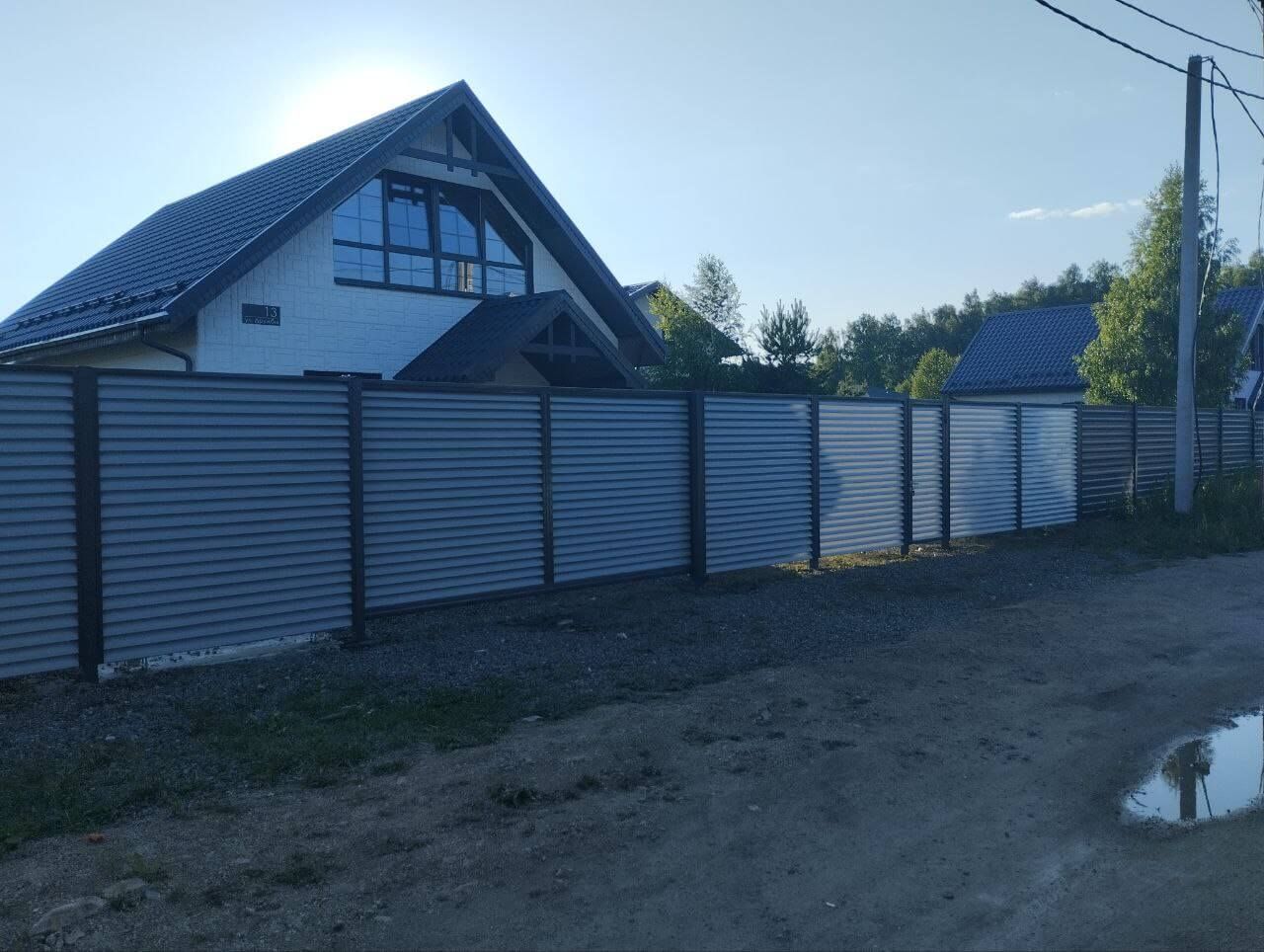 Забор из ламелей еврожалюзи 20м RAL7004 Серый фото 3 в Брянске
