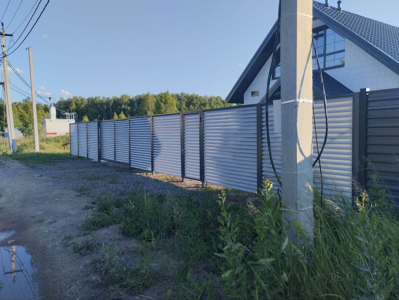 Забор из ламелей еврожалюзи 20м RAL7004 Серый фото 2 в Брянске