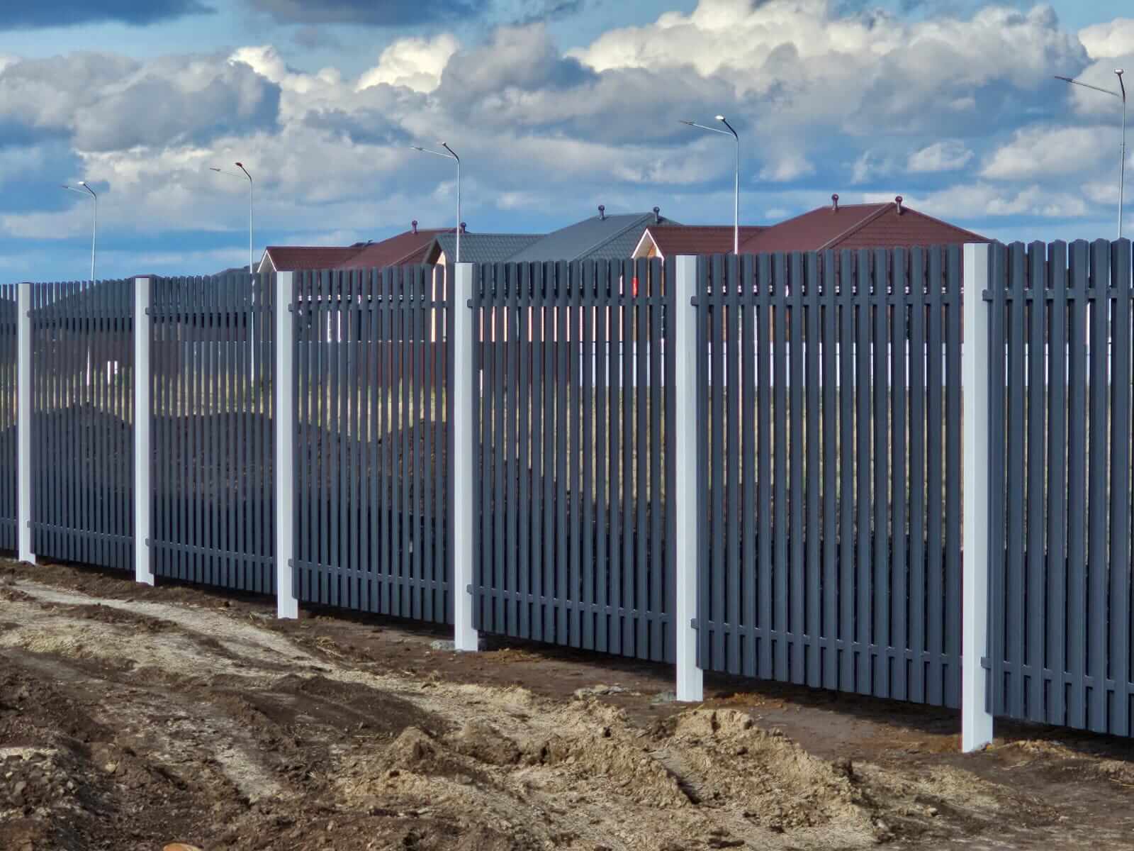 Забор из евроштакетника 234м RAL7024/7024 Серый Графит двусторонний в Брянске