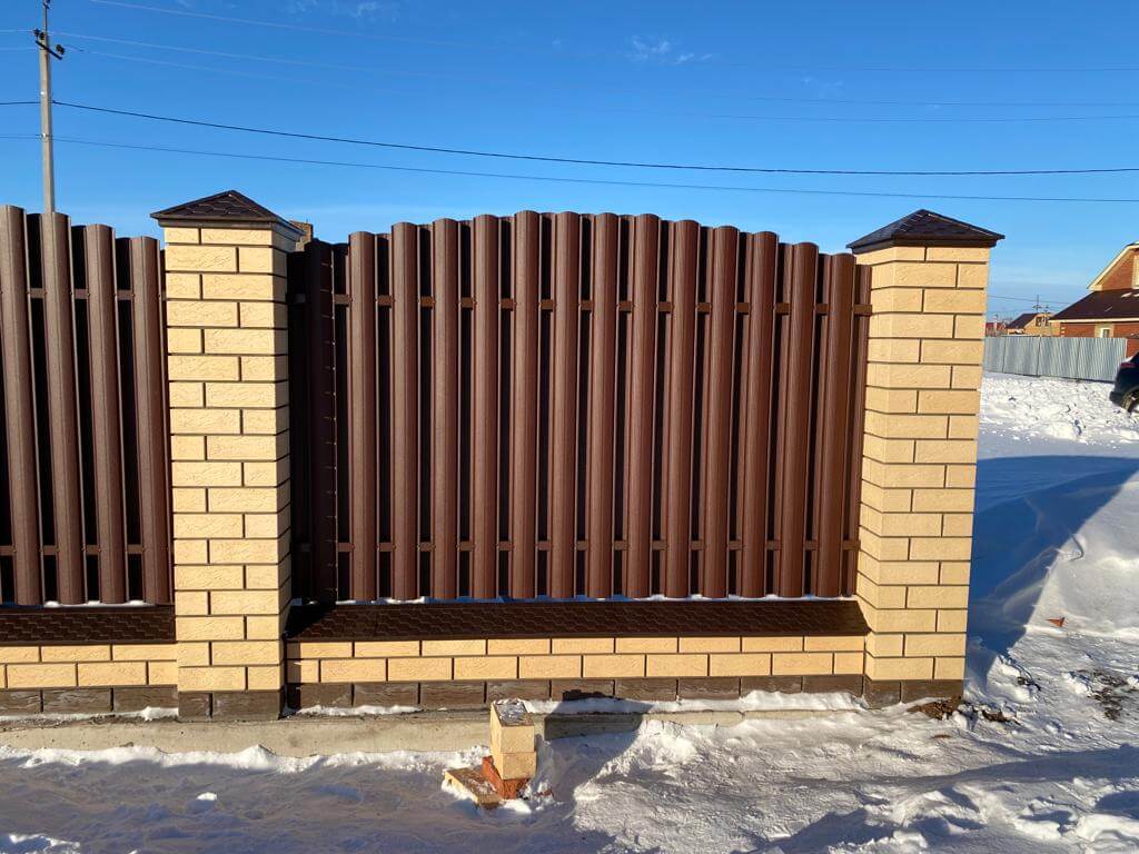 Забор из евроштакетника 57м RAL8017/8017 Шоколад двухсторонний МАТТЕ в Брянске
