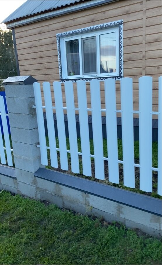 Забор из евроштакетника 16м RAL9003/9003 Белый двусторонний фото 2 в Брянске