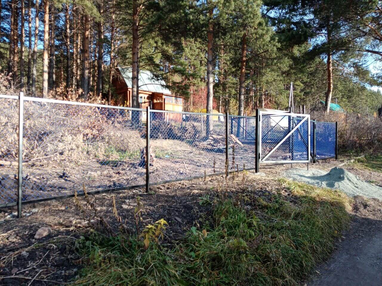 Забор из сетки рабица 76м с полимерным покрытием фото 8 в Брянске