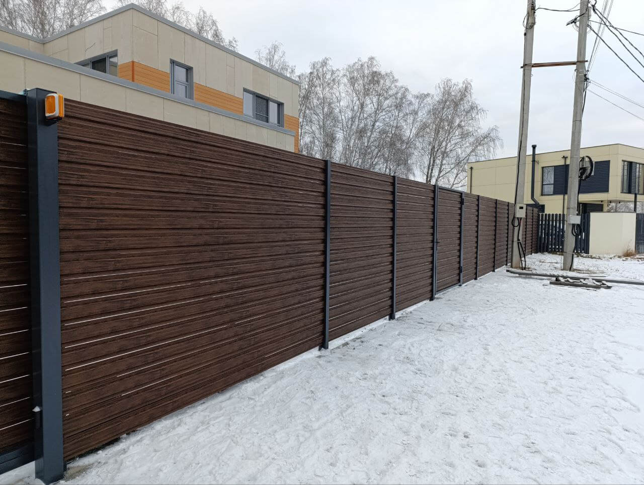 Забор-ранчо из евроштакетника 58м Темный Каштан 3D Принтек фото 4 в Брянске
