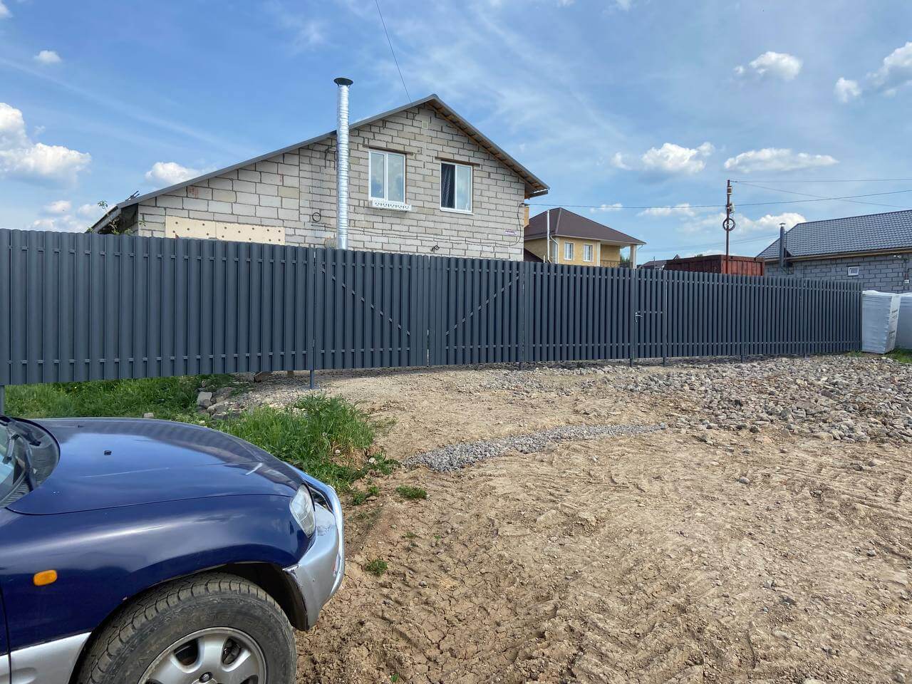 Забор из евроштакетника 16м RAL7024 Серый Графит фото 5 в Брянске
