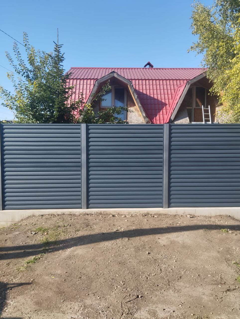 Забор-жалюзи из ламелей Реснички 54м RAL7024/7024 Серый Графит двусторонний МАТТЕ в Брянске