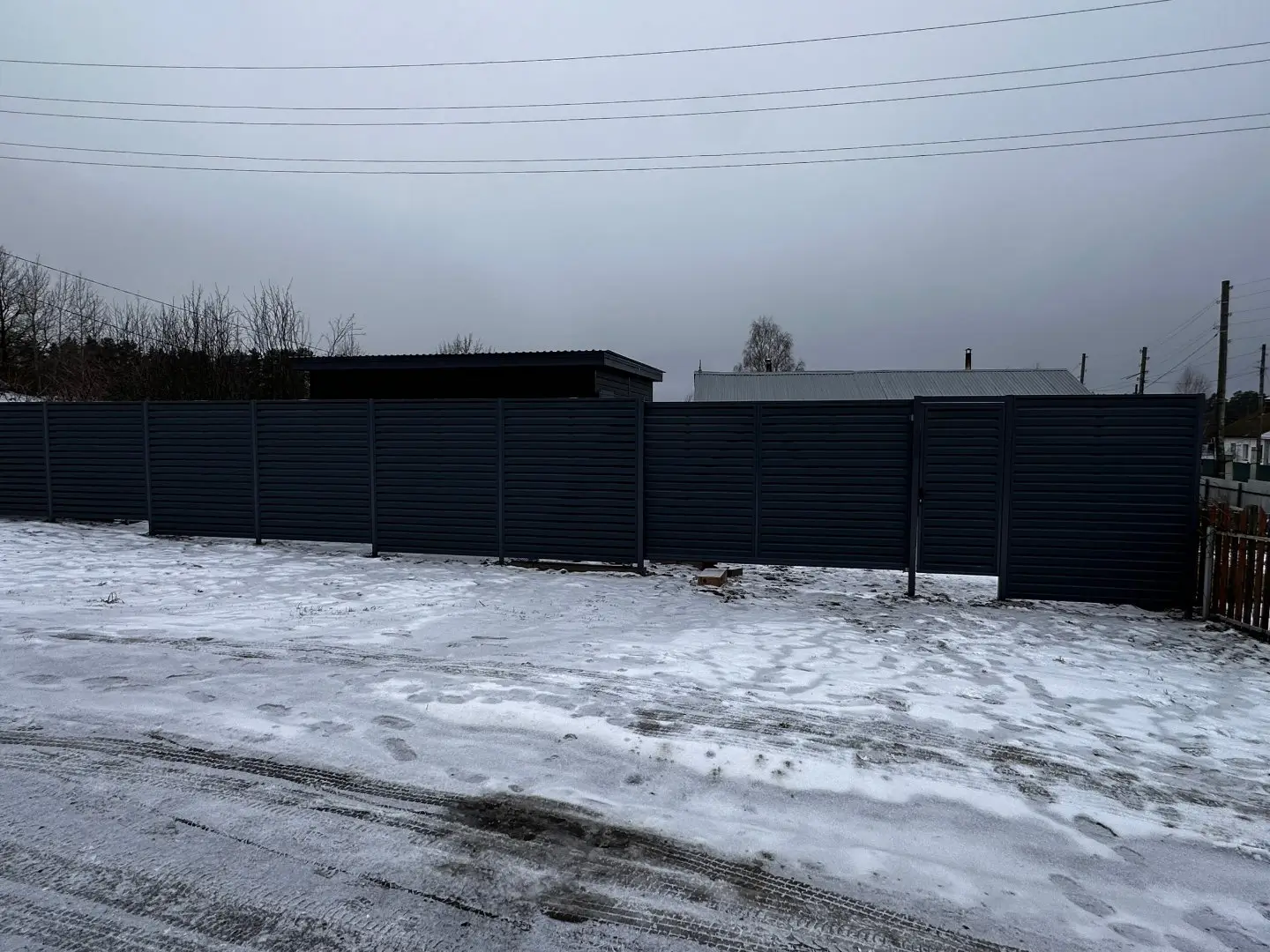 Забор-жалюзи из ламелей Хай-Тек 20м RAL7024/7024 Серый Графит двусторонний МАТТЕ фото 1 в Брянске